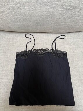 Mister Leonard | Vintage Black Lace-Trim Camisole Top Size XS/S
